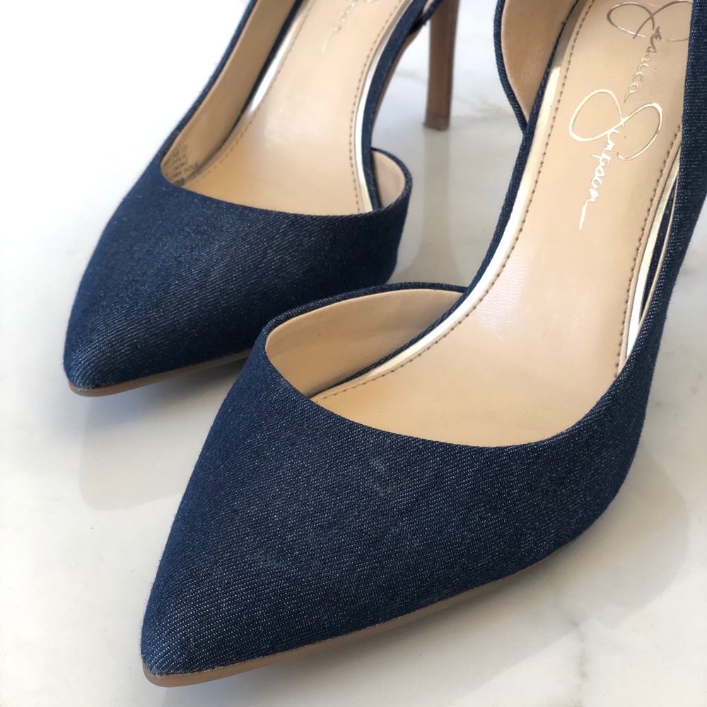 Denim heels by Jessica Simpson